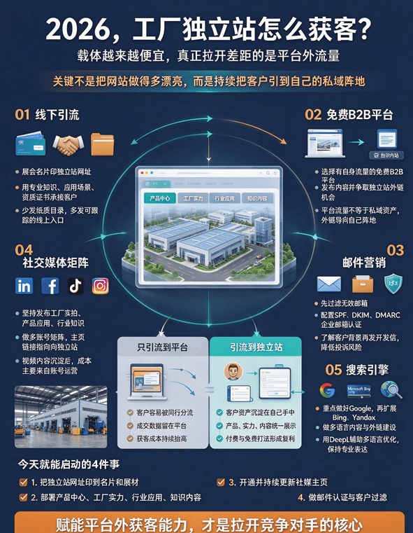 2026年工厂独立站获客方式,如何通过不同渠道精准客户? 2026年工厂独立站获客方式,如何通过不同渠道精准客户?